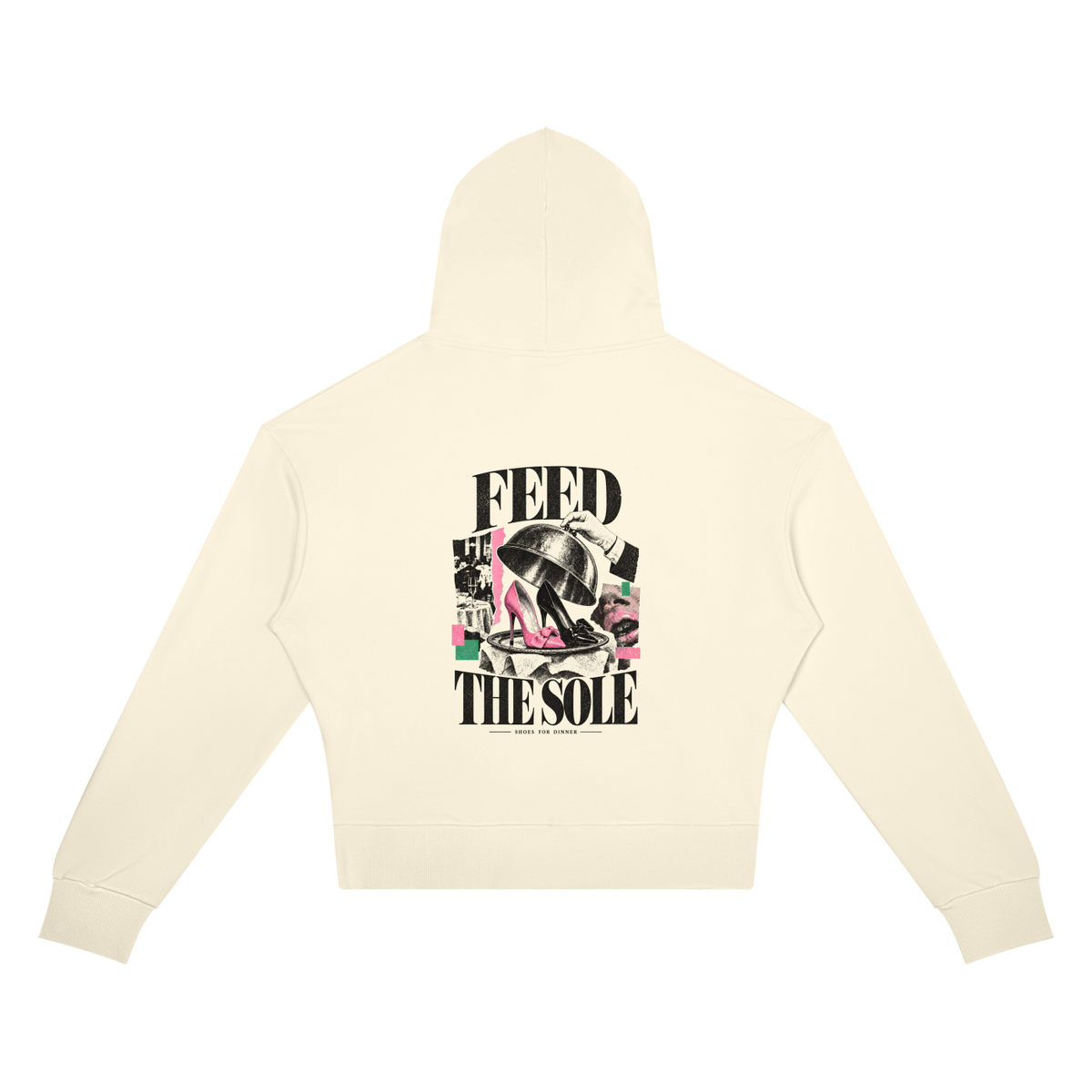 Feed the Sole Collage Cropped Hoodie